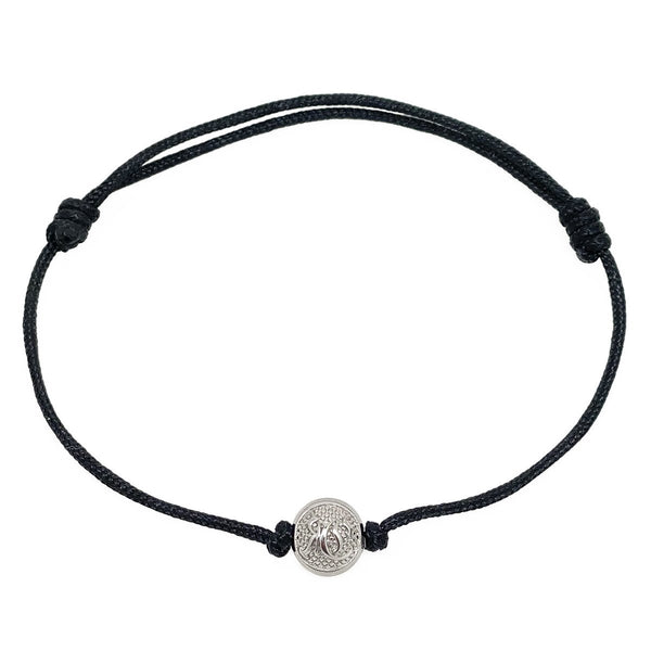 Black Cord Bracelet with Silver Roano Collection