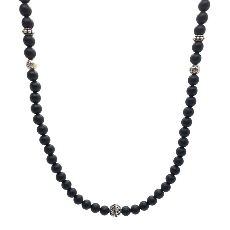 Men's Onyx Beaded Necklace - Roano Collection