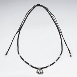 Elephant Necklace Macrame - Sterling Silver Sterling Silver Pendant Roano Collection 