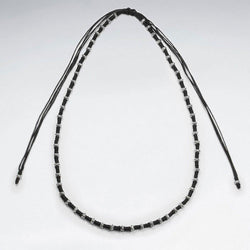Studded Macrame Silver Necklace - Roano Collection 