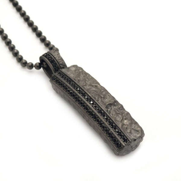 Men Hammered Tag Necklace 