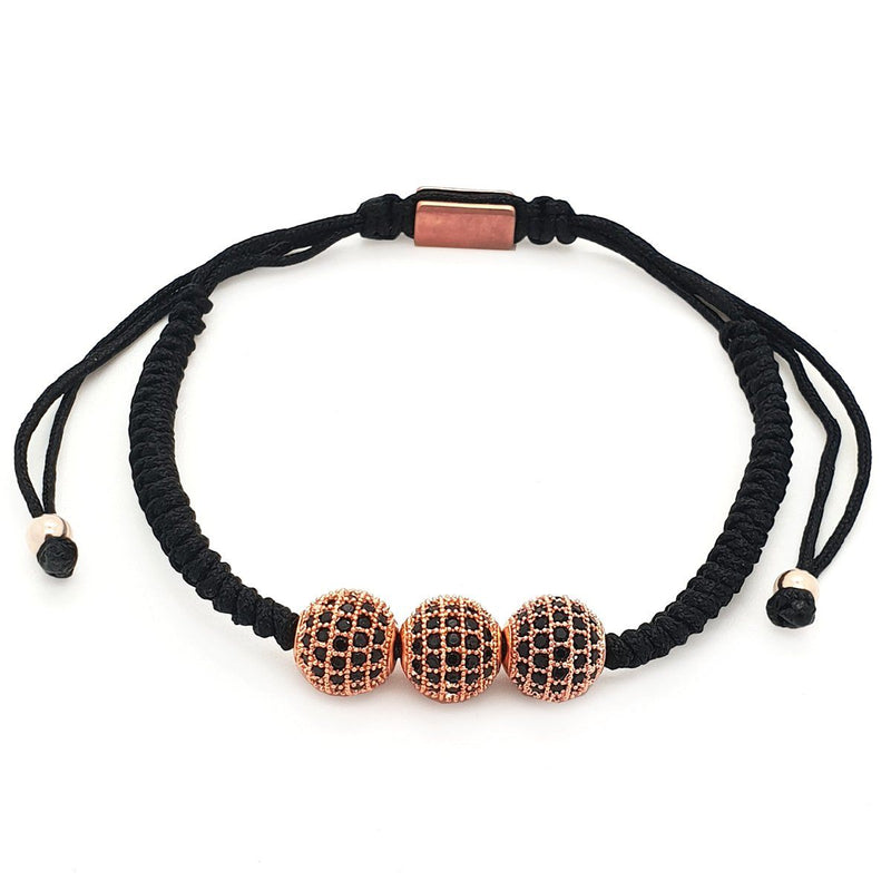 18k Rose Gold Plated triple ball Bracelet 