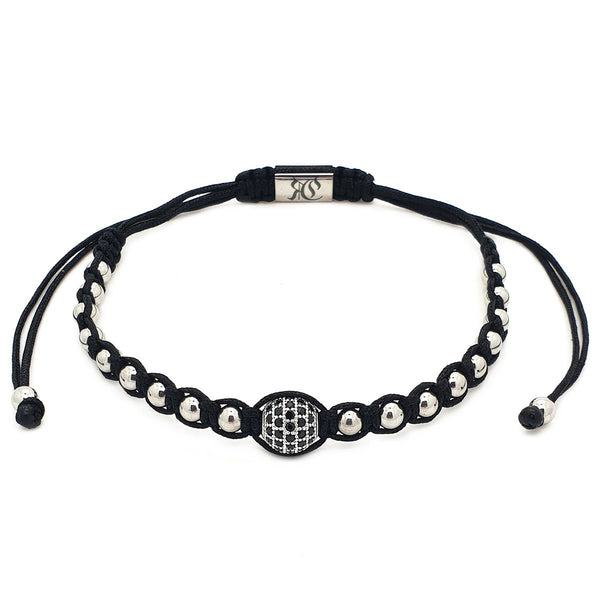 Stranded Diamond Ball white gold bracelet 