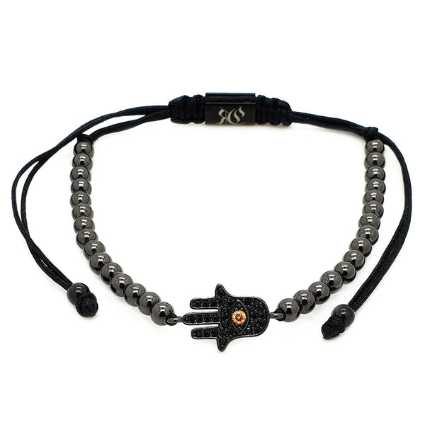 18k Rhodium plated Hamsa bracelet 