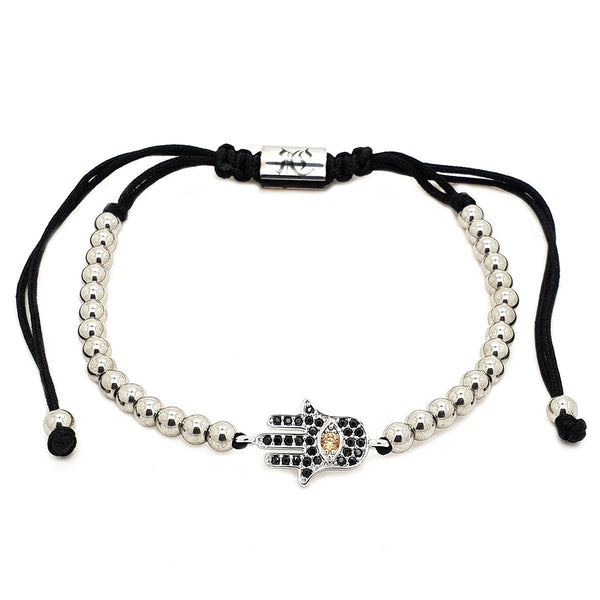 18k white gold plated Hamsa bracelet 
