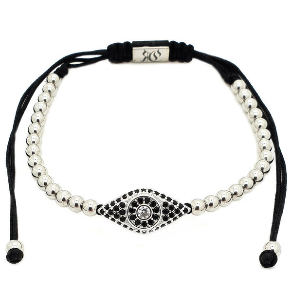 White Gold Plated Evil Eye Bracelet