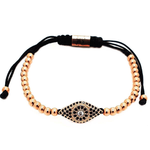 Rose Gold Plated Evil Eye Bracelet 