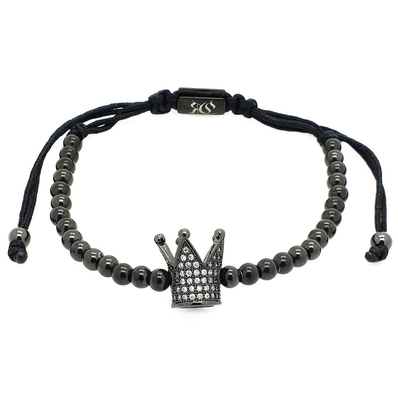 Rhodium Crown Bracelet 