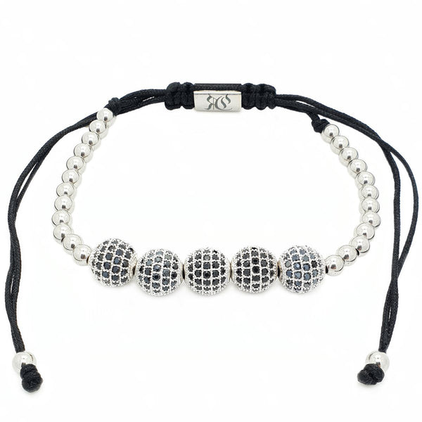 Five Disco Ball white gold bracelet