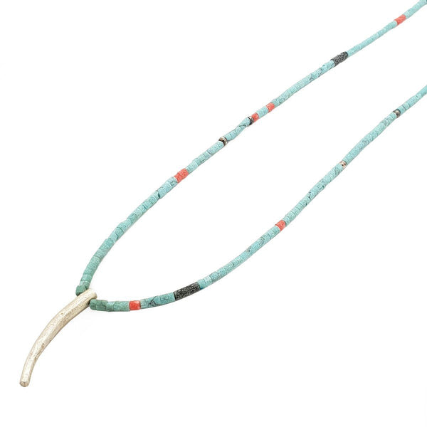 Mix Strand Feather Necklace - Sterling Silver Beaded Necklaces Roano Collection 