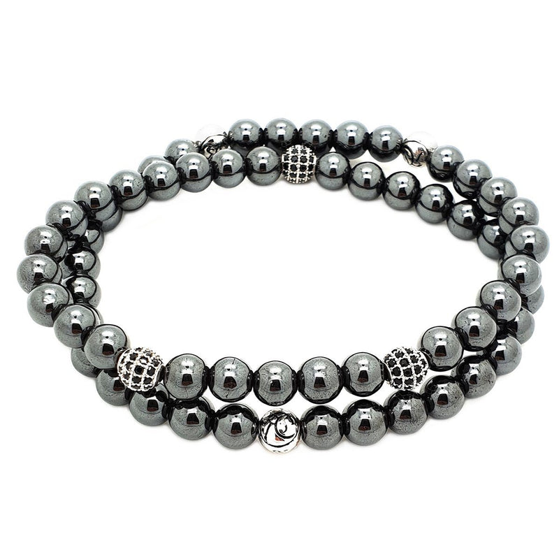 Double Hematite Beaded Bracelet