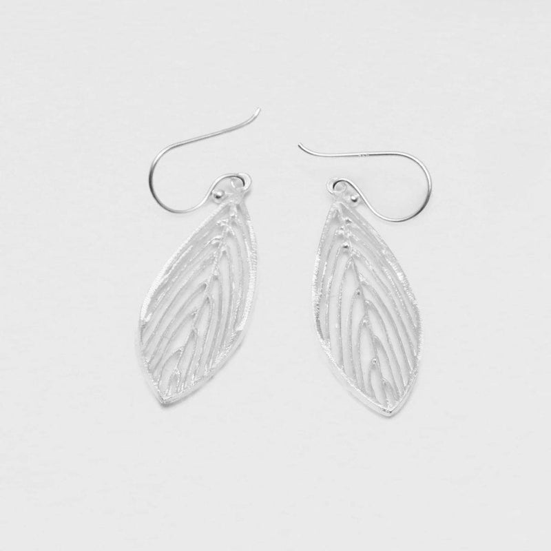 Feather Silver earrings dangle