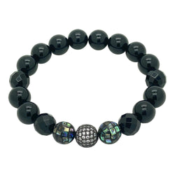 Mother of Pearl & Onyx Beaded Bracelet Women bracelet Roano Collection 