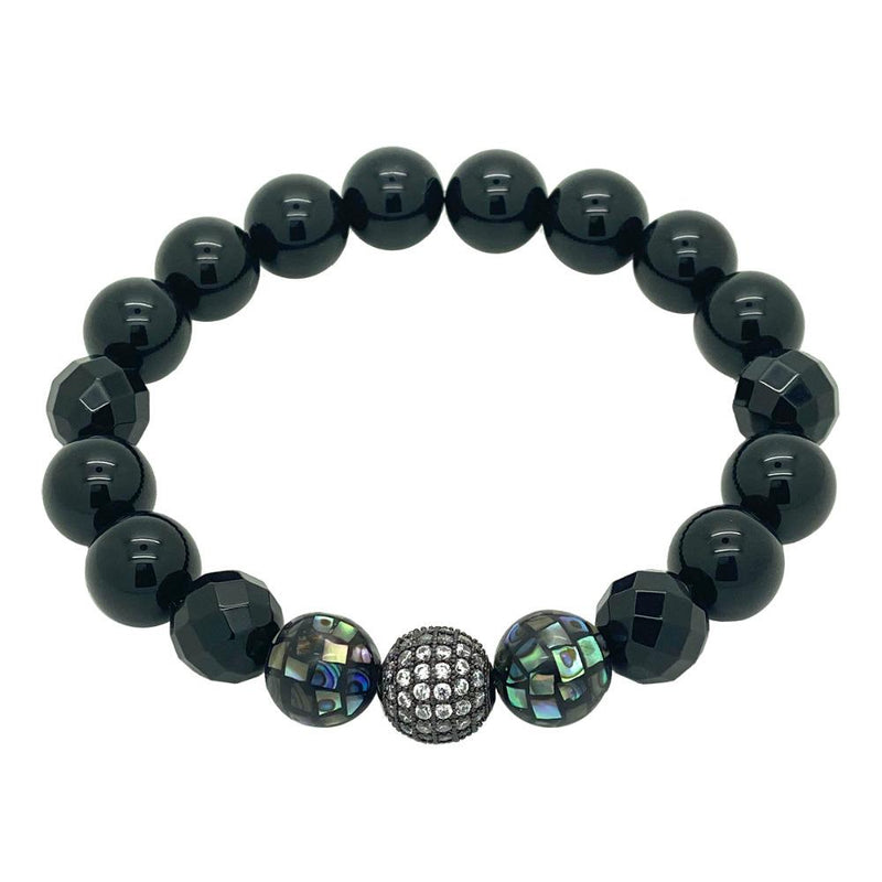 Mother of Pearl & Onyx Beaded Bracelet Women bracelet Roano Collection 