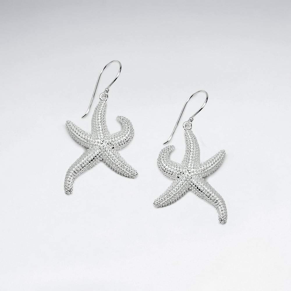Starfish Silver Earrings Dangle Roano Collection