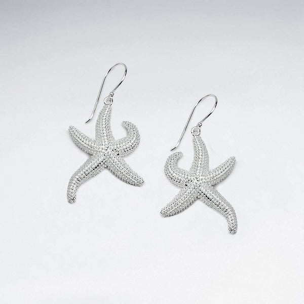 Starfish Silver Earrings Dangle - Roano Collection