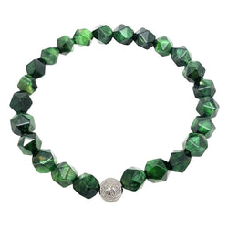 Diamond-Cut Green Bracelet - Silver Roano Collection 