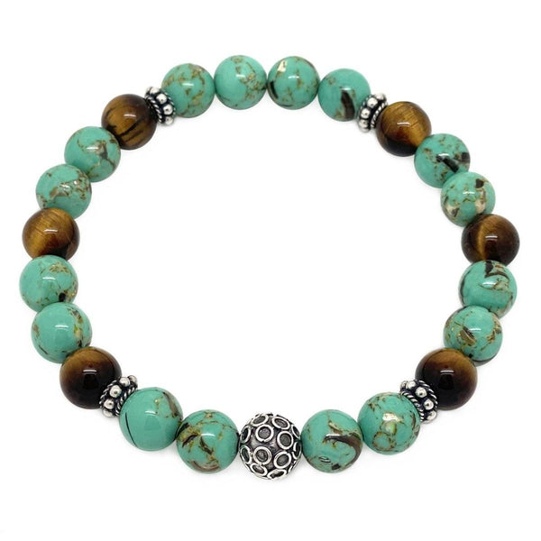 Elegant Bali Turquoise  & Tiger Eye Bracelet 