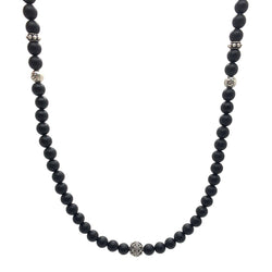 Men's Onyx Beaded Necklace - Roano Collection