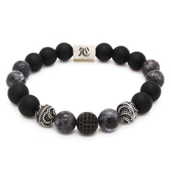 Onyx and silver men bracelet  