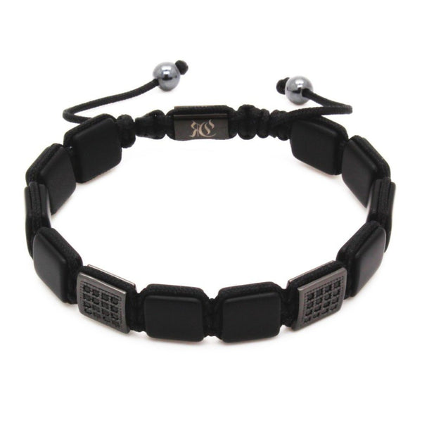 Square Stones onyx Flat Beads Bracelet 