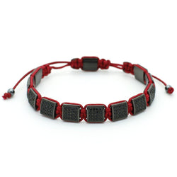 Red Flat Bead Bracelet 