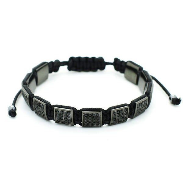 Black Flat Bead Bracelet 