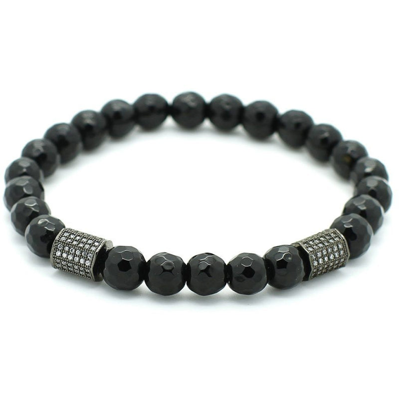 Black Crystal Beaded Bracelet 