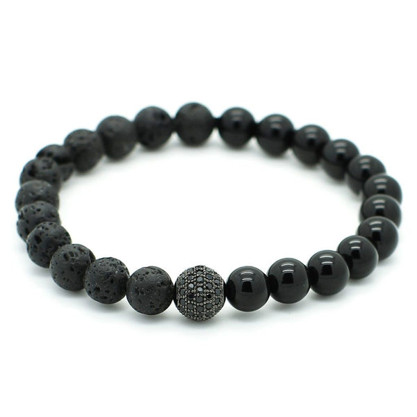 Black CZ Beaded bracelet 