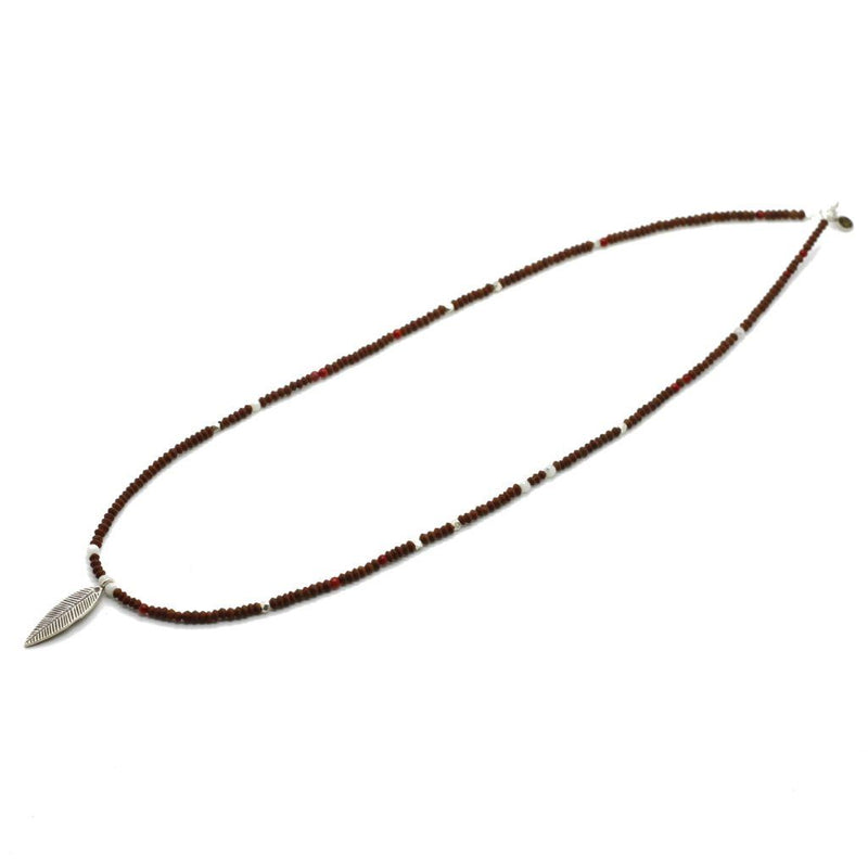 Men Feather Brown Necklace - Roano Collection 