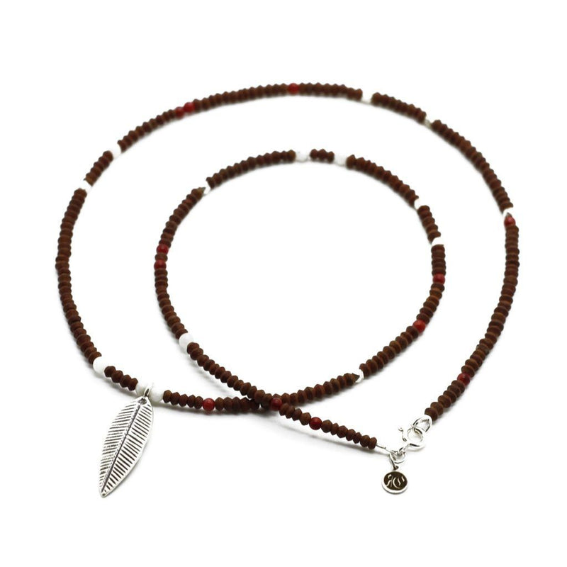 Men Feather Brown Necklace - Roano Collection 