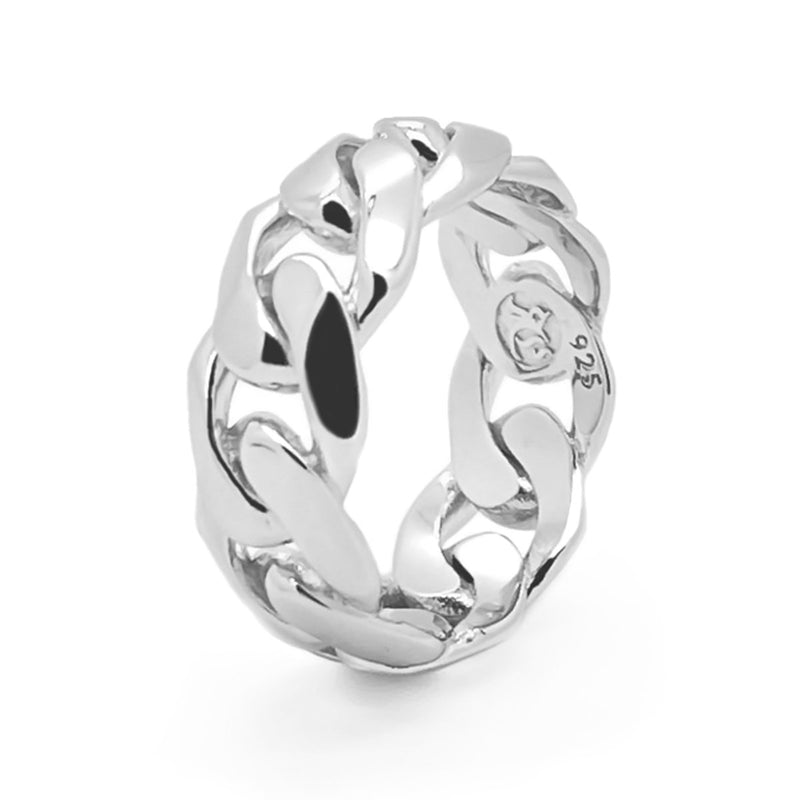 Men's Silver Chain Ring Sterling Silver Rings Roano Collection 