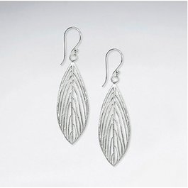 Feather Silver earrings dangle