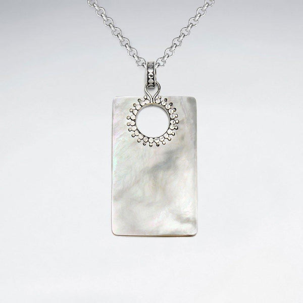 Rectangle Mother Of Pearl Pendant - Roano Collection 