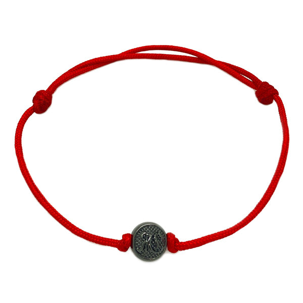 Red Cord Bracelet with Rhodium Bracelets Roano Collection 
