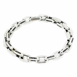 Silver Chain Bracelet with Black Crystal Roano Collection 