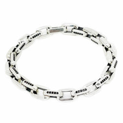 Silver Chain Bracelet with Black Crystal Roano Collection 